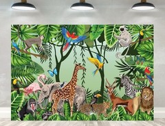 Ticuenicoa 5x3ft Jungle Safari Backdrop Tropical Animals Design Photo Booth Prop