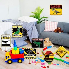 9 Pcs Jurassic Dinosaur Birthday Decorations Party Favors Wall Signs Kids