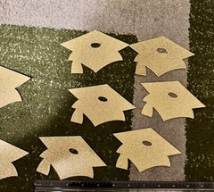 Graduation Red Gold Glitter Assorted Cutouts Random Qty -Paper Grad Decoration