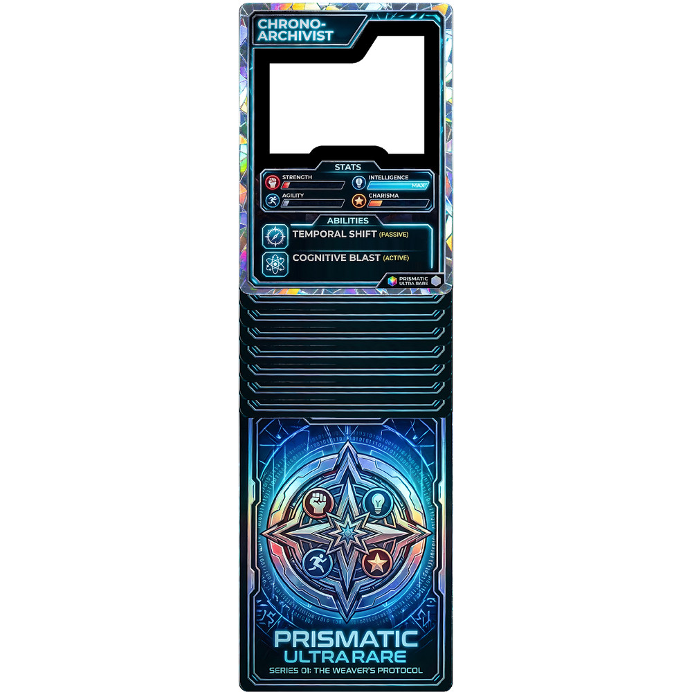 SS11369 Intelligence Maxed RPG Trading Card Stats Collectible Holographic Stand