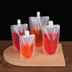 5-100pcs Clear Plastic Spouted Liquid Drink Bag Pouch Portable Liquid Container