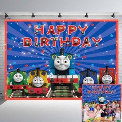 Thomas Train Party Decorations Backdrop Banner Poster Vinyl Birthday Gift