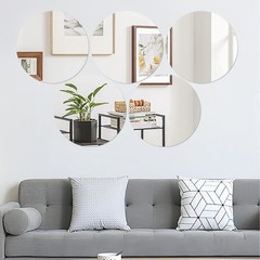 10 Pack 8″ Round Mirror Centerpieces For Tables Acrylic Circle Candle Plate