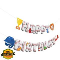 Hxezoc Baseball Happy Birthday Banner
