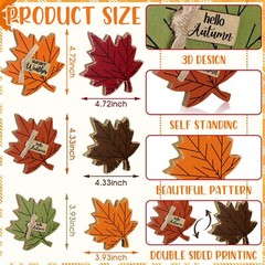 3PCS Thanksgiving Maple Leaf Wood Decor Fall Table Centerpiece Decorations