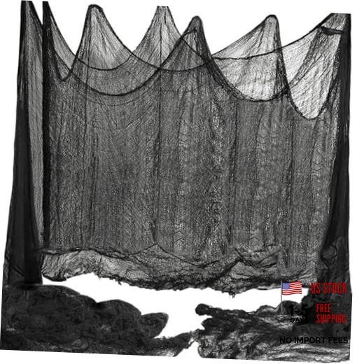 Niurui 400 x 39 inch Large Size Creepy Cloth Black Halloween Scary Dark Black