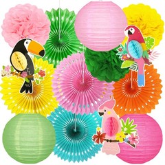 Hawaiian Party Decorations, Luau Party Decor Tropical Bird Hanging Paper Lant…