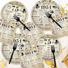 75th Birthday Decorations for men women, Vintage 96PCS Back in Vintage 75th