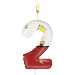 Cartoon Red White Number Candle, Number 2 Birthday Candles, Anime Numeral Cak…