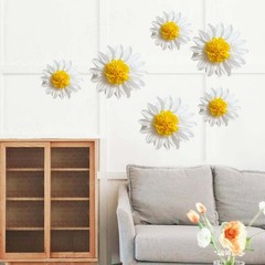 Flower Pom Poms Decor, 10 Pcs, Shower Wedding, White Yellow