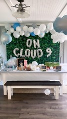 13 PCS Silver On Cloud 9 Balloons 9th Birthday Decoration Nine Years Old Birt…