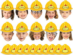 80Pcs Construction Helmet Cutouts Back to School Decorations Bulletin Board Cons
