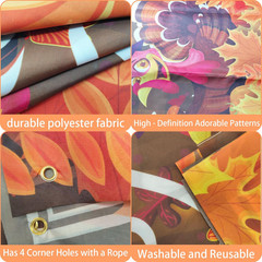 Large Thanksgiving Banner 72X44 Inch Turkey Pumpkin Happy Backdrop for Yard Indo