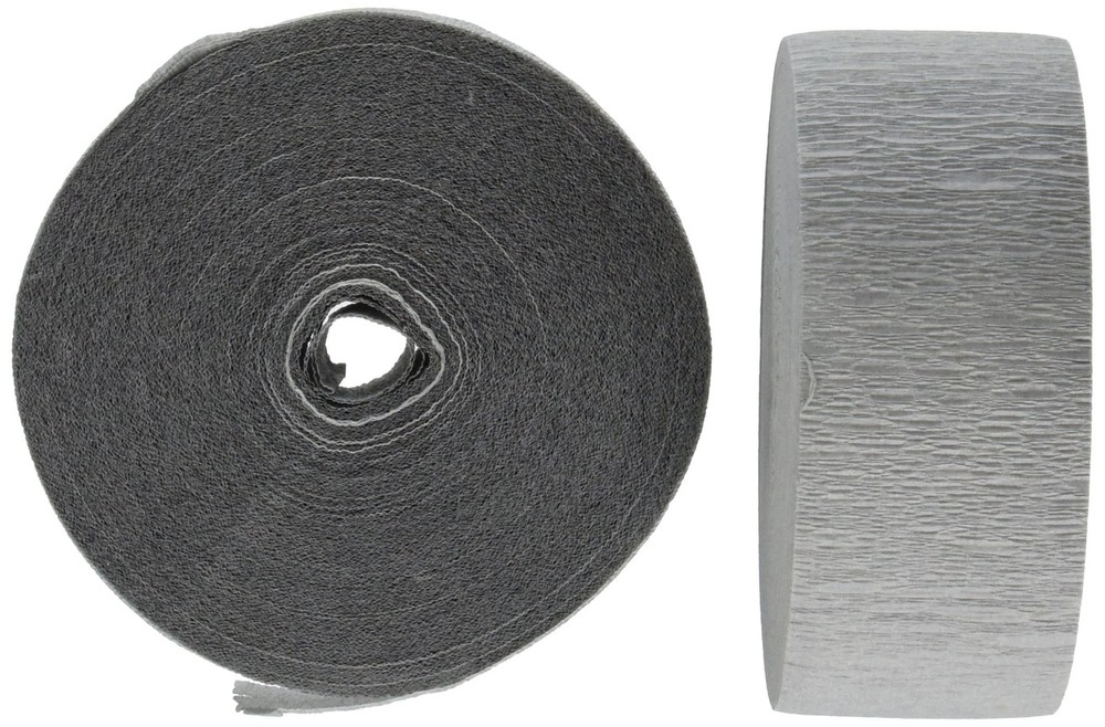 4 Rolls Crepe Paper Streamers 290 ft Total-Made in USA (Gray)