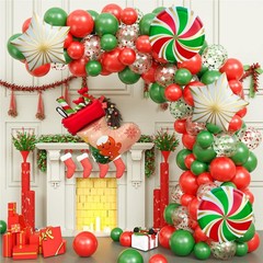 5Pcs Christmas Balloon Set – 18IN Star and Round Festive Foil Balloons, Suita…