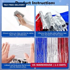 OHOME 4th of July Decorations – American Flag Backdrop Streamers | Patriotic Mem