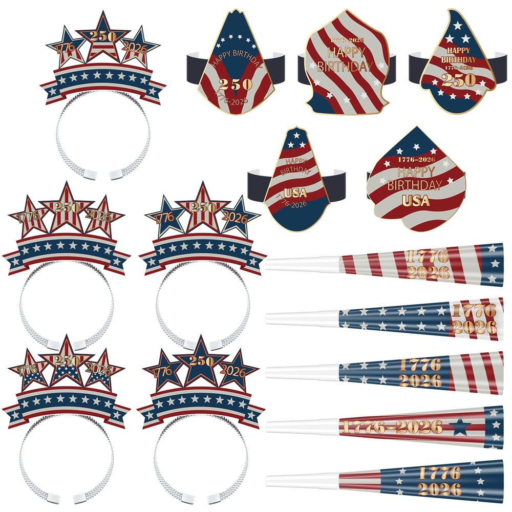 40 Pcs 250th Anniversary Party Favors 1776‑2026 4th of July Accessories Includes
