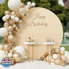 TONIFUL Happy Birthday Sign for Backdrop – Glitter Champagne Gold Felt Banner