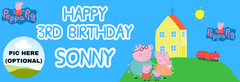 PEPPA PIG/FAMILY BIRTHDAY BANNER CUSTOM PERSONALIZED DECOR NAME PARTY PHOTO