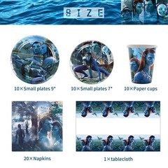 Avatar Party Supplies Set Plates Cups Tablecloth Napkins Birthday Decor