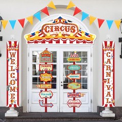 15 Pcs Circus Decorations Carnival Striped Awning Porch Banner Carnival Theme Di