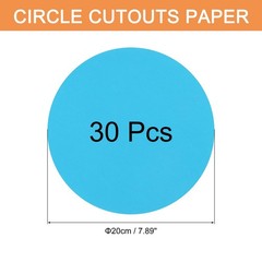30 PCS Dark Blue Circle Cutouts Paper 8 Inch Round 200gsm Cardstock Crafts