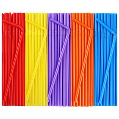 500 Pcs Colorful Flexible Disposable Plastic Drinking Straws.(0.23» diameter…