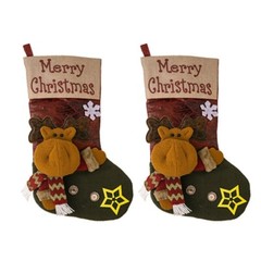 Candy Bag Christmas Socks Hanging Pendant Decorations 2024 New Year Gift Pouch
