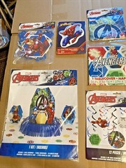 Marvel Avengers Party Supplies Banner Table Cover Loot Bags MORE New! Free Ship!
