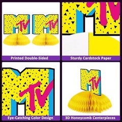 80s Party Decorations Back To The 80s Party Honeycomb Centerpieces Retro Table