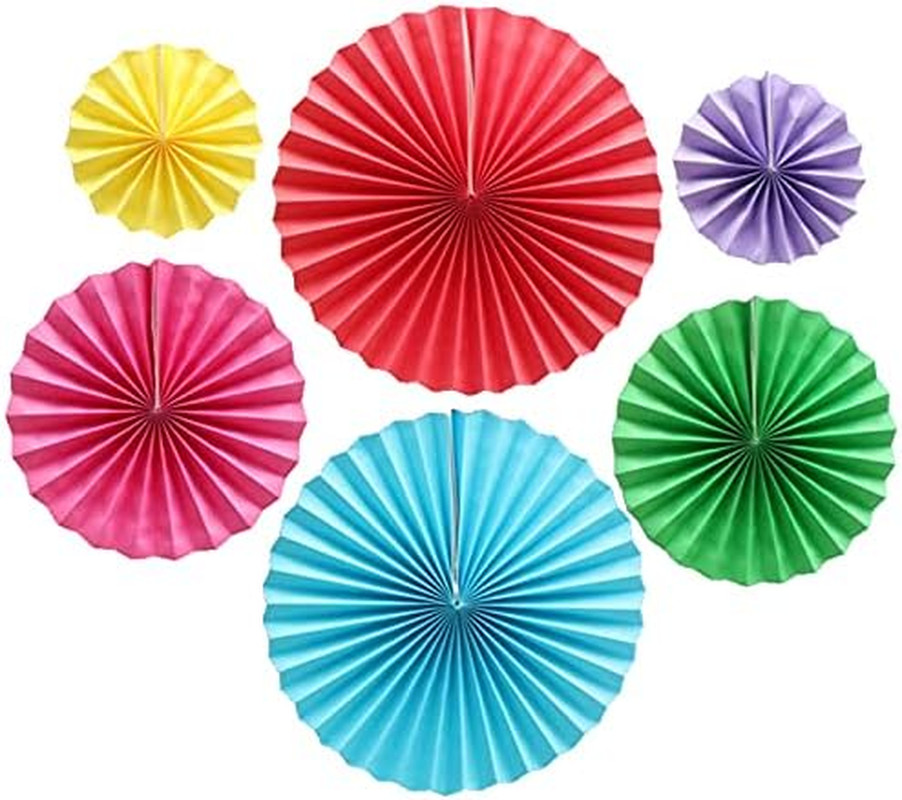 6 Pcs Decoration Hanging Party Paper Fans Set for Birthday Wedding Graduation Ev