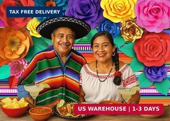 Mexican Theme Party Striped Backdrop Fiesta Cinco De Mayo Paper Flowers Backgrou
