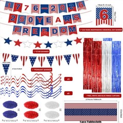 4Th Of July Party Decorations Set, 250 Years Anniversary Day Red White Blue S…