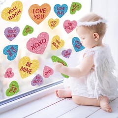 JarThenaAMCS Valentine’s Day Window Clings – 7.8 x 11.8 inch, Colorful