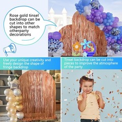 Rose Gold Birthday Party Decorations Foil 3.28 feet x 6.56 feet,