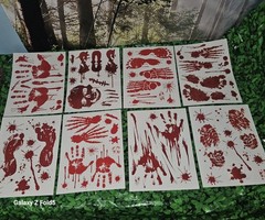Over 125 Pcs👻 Bloody #Halloween Decal Sticker Clings 🎃 Window/Floor/Wall/Door