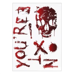 Horror Bloodstain Wall Sticker Handprint Footprint Blood Skull Window Sticker