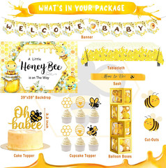 Bee Baby Shower Decorations, Bumble Bee Baby Shower Decor, a Little Honey Is on