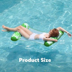 4 Packs Tropical Leaves Hammock Pool Floats Adults, 4-in-1 Multi-Purpose Infl…