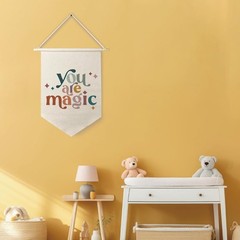 You Are Magic Canvas Hanging Pennant Flag Banner,Inspirational Hanging Wall C…