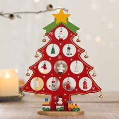 DIY Wooden Christmas Tree Table Desk Decoration Ornaments Festival Party JQ