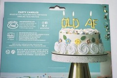 Birthday Party Cake Cupcake Candles “OLD AF” Humor Gold Balloon Funny NEW Design