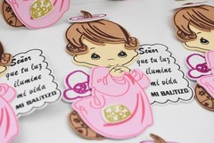 10 pc Recuerdos Nina Rosa Angel Bautizo Party Favor Baptism Prayer Verse Wings