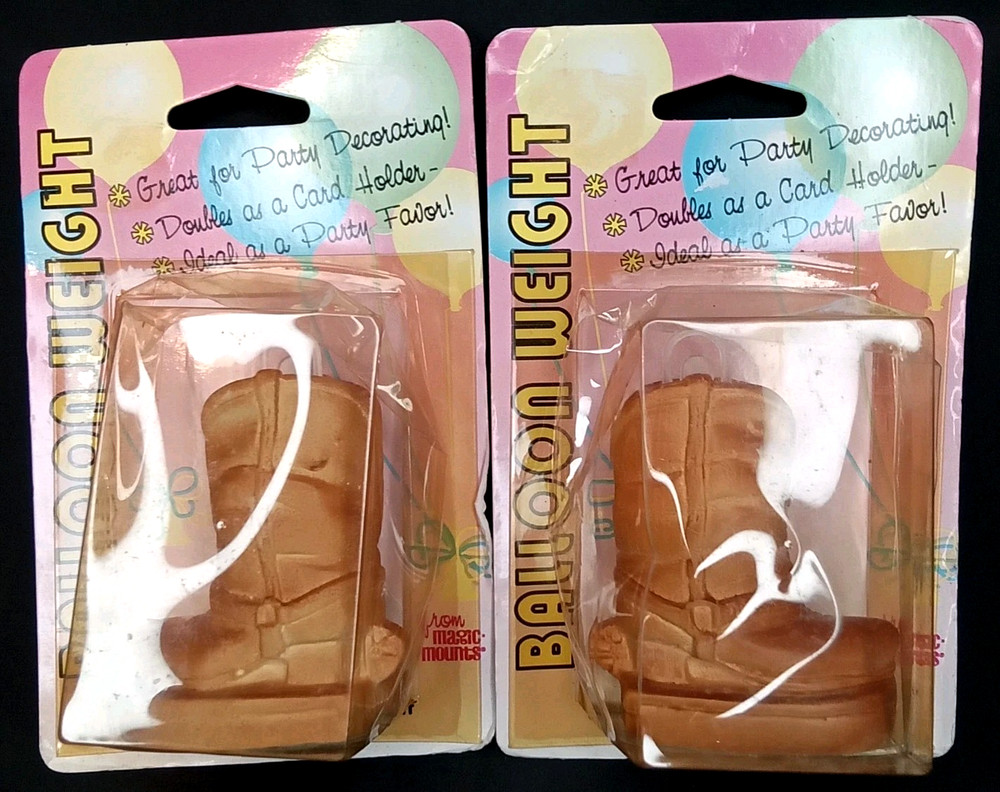 Vintage 1960s Miller Studio Cowboy Boot Balloon Weight Set Of 2 Sealed NOS