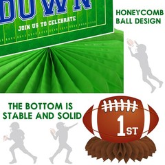 12 PCS Football First Year Down Honeycomb Centerpieces 1st Birthday Decor