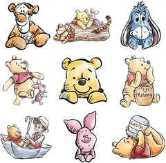 9PCS Large Cute Bear Party Supplies, 12 Inches Large Cute Bear Cutouts with Stan