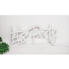 LED Neon Sign Let’ s Party Sign USB 16.9 in x 7.28 in Warm White