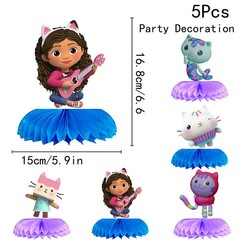 Gabby’s Dollhouse paper honeycomb ornament birthday party or baby shower decorat