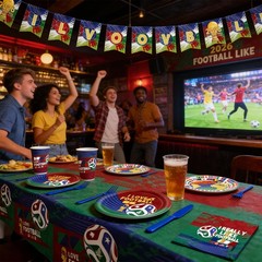 World Cup 2026 Party Decorations Supplies Set, 86 pcs Includes Multicolor