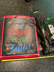 Graduation Bundle: Centerpiece, Confetti, Glasses, Stickers, Toy Duck, And Bag